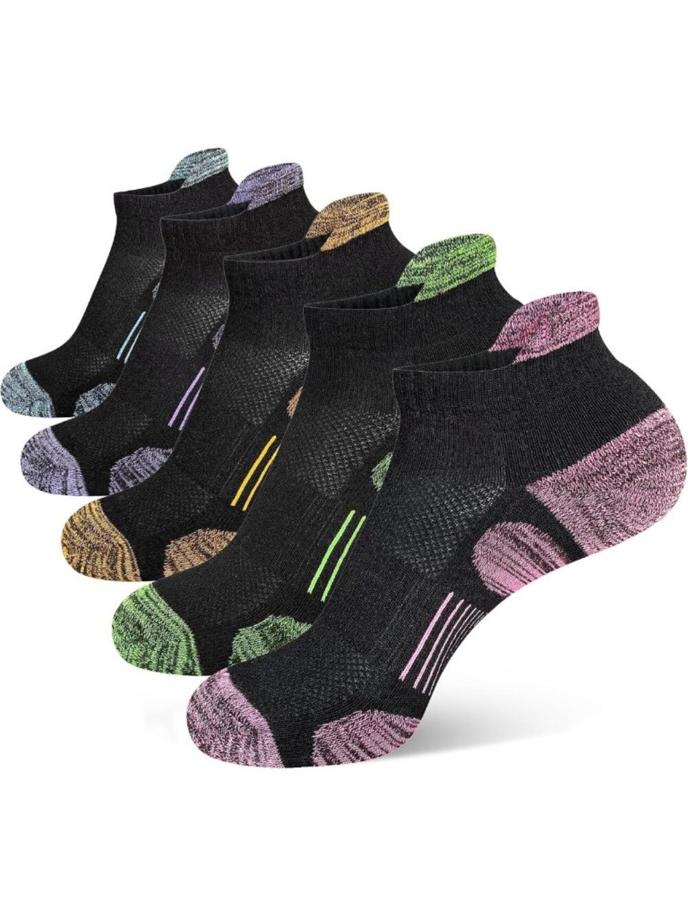 Cozy Women's Thick Cushioned Ankle Socks for Running - 5 Pairs, Cotton Blend